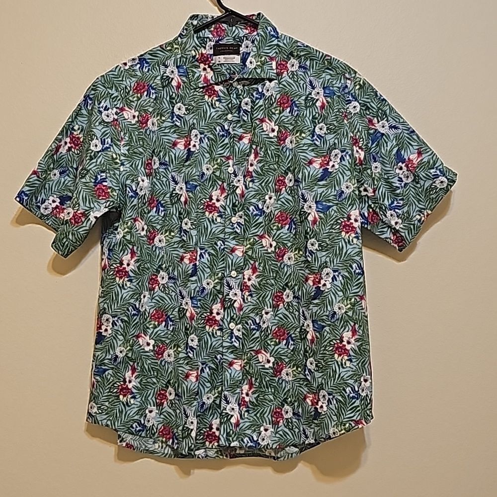 Thomas Dean floral, Hawaiian short sleeve shirt xl